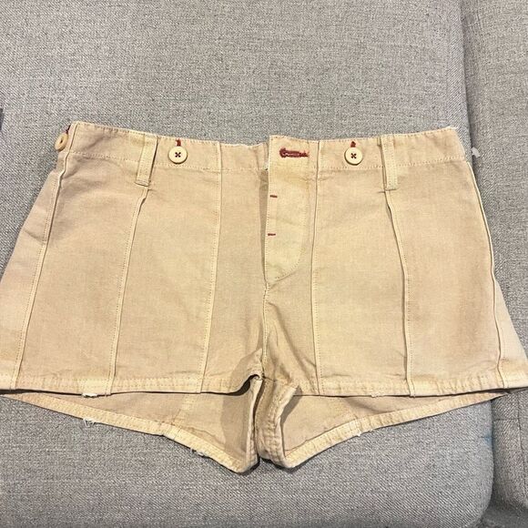 NWOT Free people All Yours Micro Cargo Shorts low rise tan women's size 8 - Picture 12 of 12